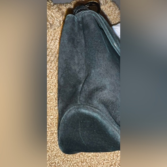 Ferragamo Black Suede Bag with Silver Clasp - Picture 12 of 16